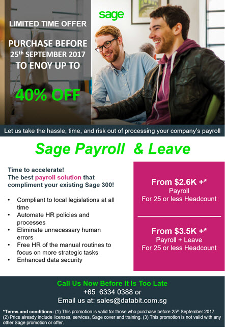 SAGE PAYROLL PROMO