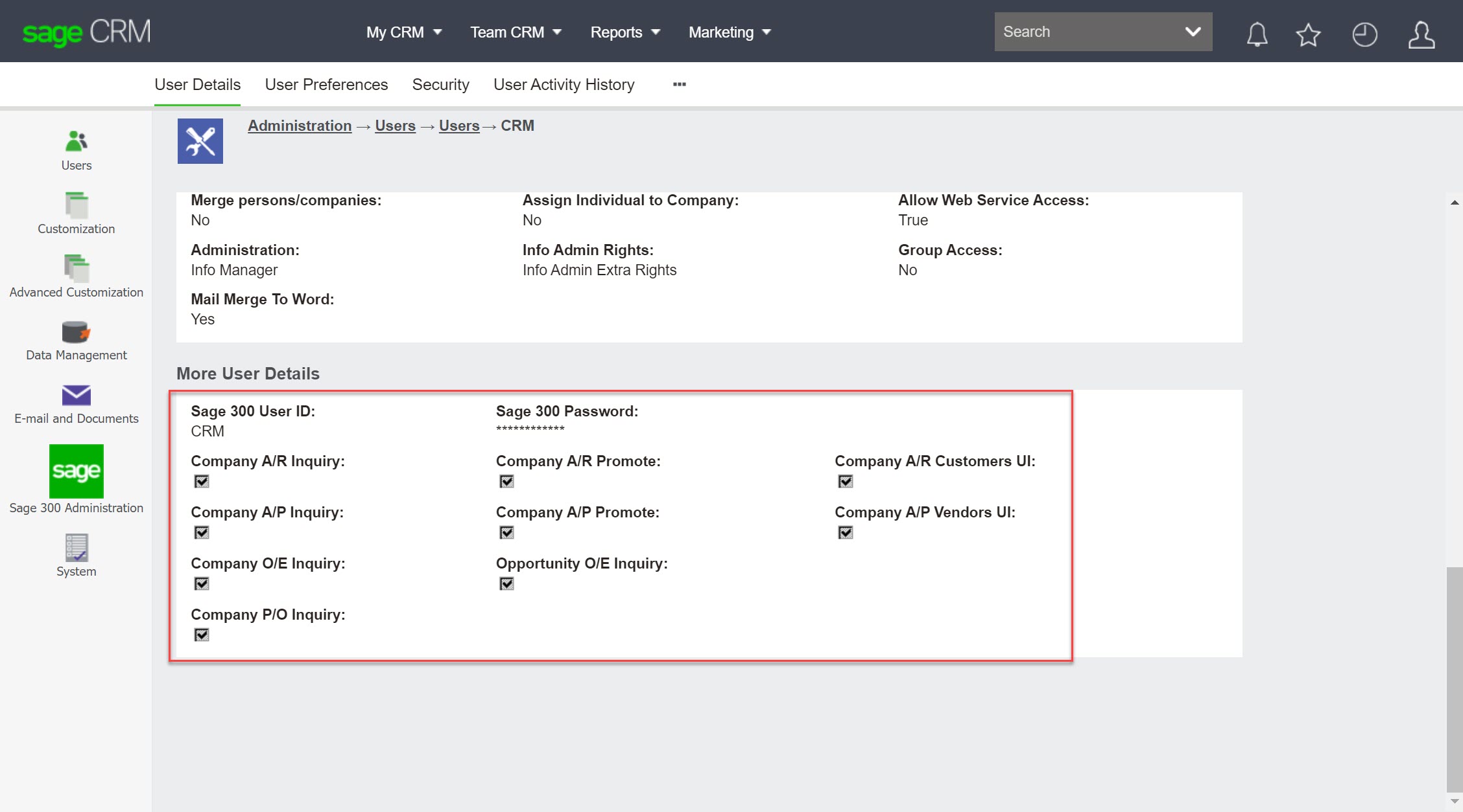 SageCRM Integration