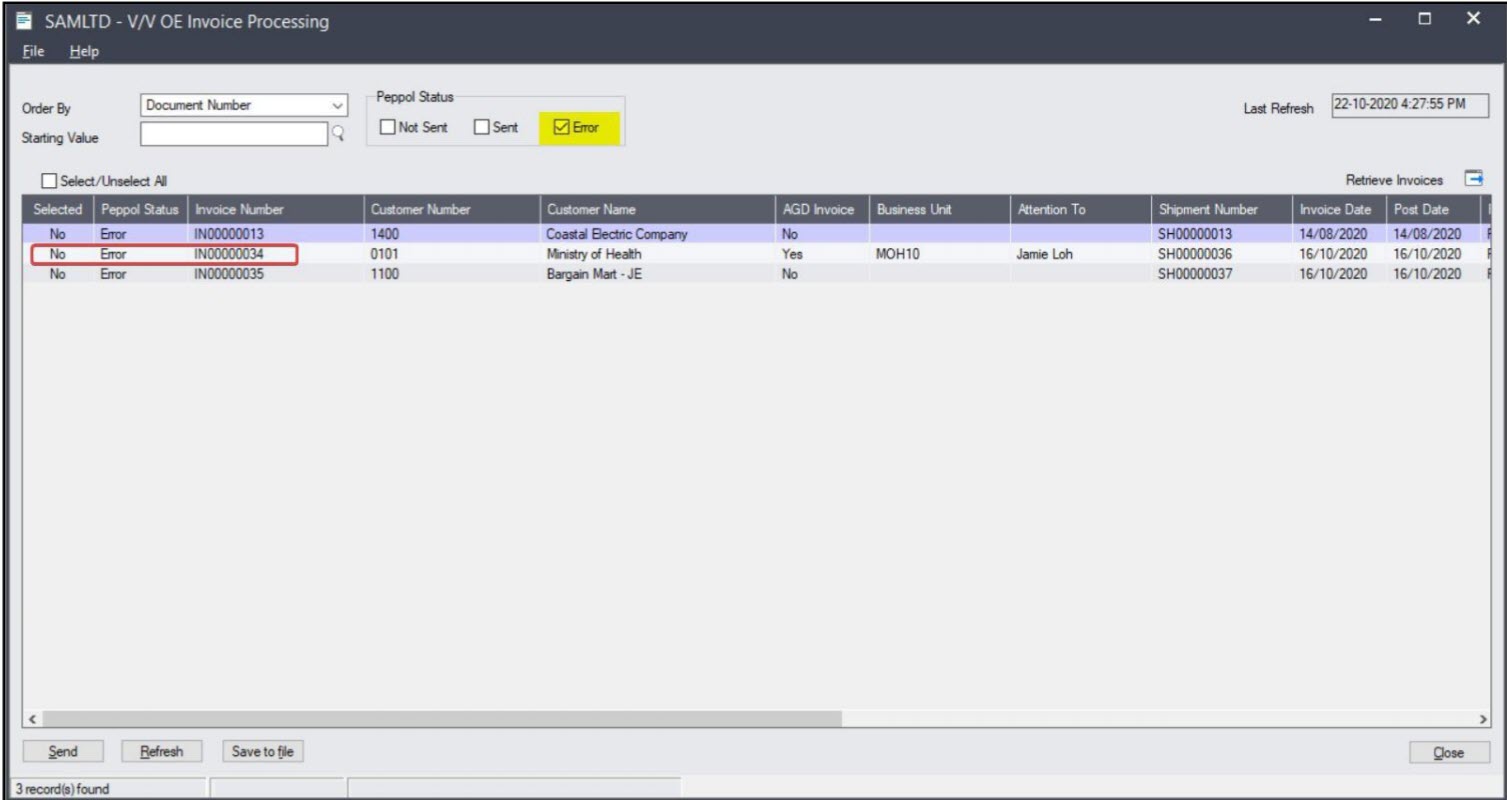 OE PEPPOL INVOICE PROCESSING