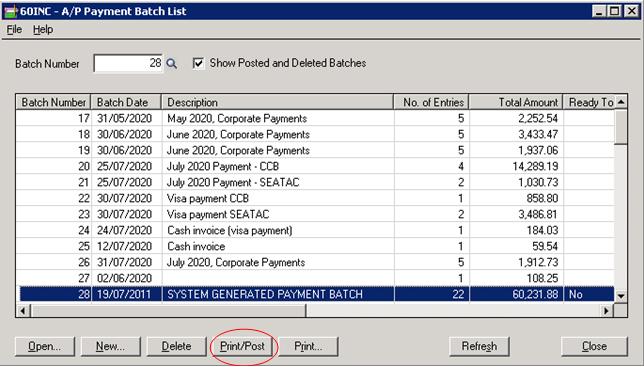 AP Payment Batch