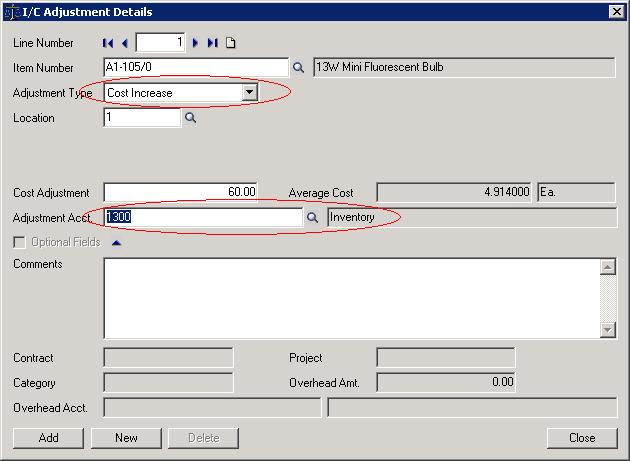 IC Adjustment with cost