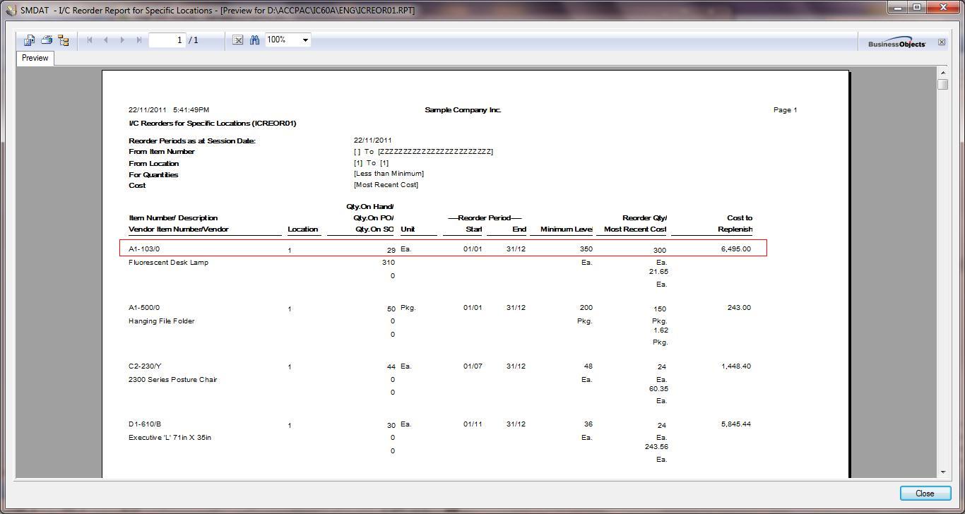 IC REORDER 5