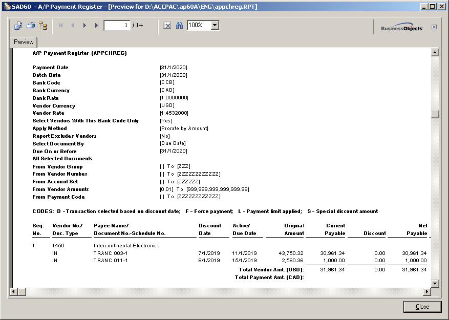 payment register